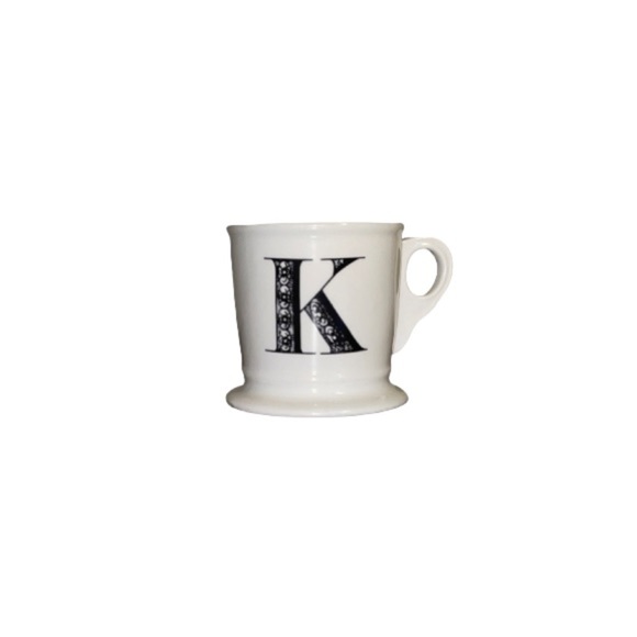 Anthropologie Cream and Black Ceramic Letter K Mug - Picture 1 of 7